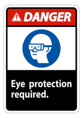 Danger Sign Eye Protection Required Symbol Isolate on White Background