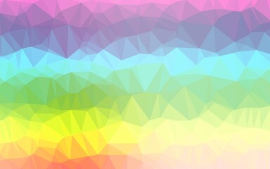 Light Multicolor, Rainbow vector shining triangular background. Geometric illustration in Origami style with gradient. Textured pattern for background.
