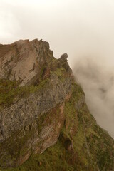The dramatic and misty mountain landscapes of Madeira Island in Portugal