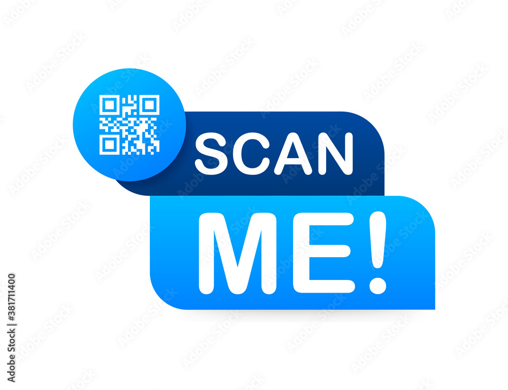 Aufkleber qr code for smartphone. inscription scan me with smartphone icon. qr code for payment. vector illust
