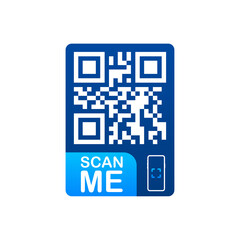 QR code for smartphone. Inscription scan me with smartphone icon. Qr code for payment. Vector illustration