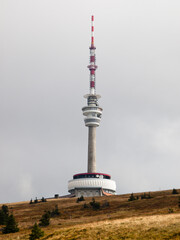 Obraz premium Transmitter on mountain Praded, Jesnik, Czech Republic
