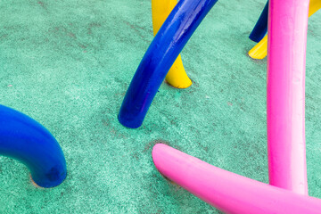Intricate background with curved abstract colored tubes.