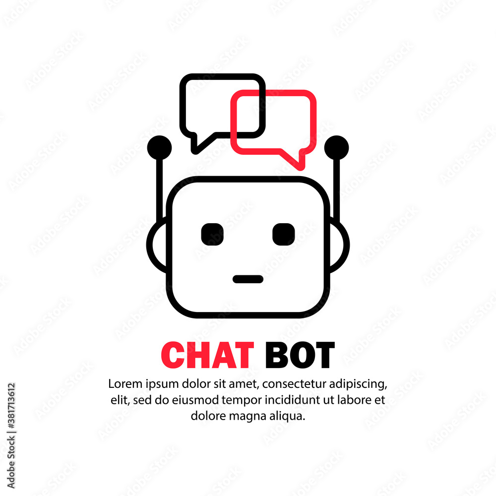 Poster chat bot icon. service support. vector on isolated white background. eps 10