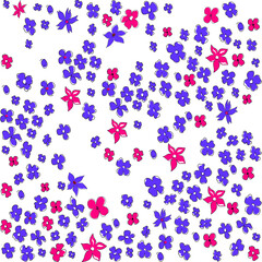 Fototapeta na wymiar Seamless vector illustration with small purple flowers. Ditsy print. Elegant template for fashion prints.