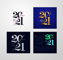 Lettering 2020 Happy New Year  for greeting, invitation card. Set of logo numbers black 2020 and text on light background. Holiday design text. Vector Illustration. Isolated on white background.