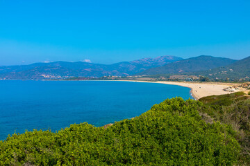 Fototapeta na wymiar Strand Liamone zwischen Tiuccia und Sagone im Süden von Korsika, Frankreich