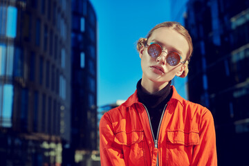 trendy girl with sunglassas