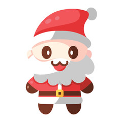 Santa Claus cartoon kawaii. Christmas icon - Vector