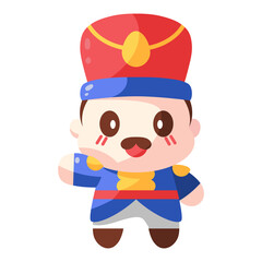 Isolated tin soldier cartoon. Christmas icon - Vector