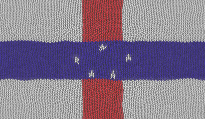 Detailed Illustration of a Knitted Flag of Netherlands Antilles
