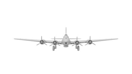 Fototapeta na wymiar 3D rednering of a world war two bomber plane white model