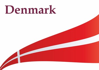 Flag of Denmark, Kingdom of Denmark. Bright, colorful vector illustration.