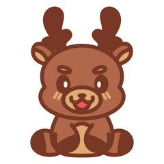 Obraz premium Isolated reindeer cartoon kawaii. Christmas icon - Vector