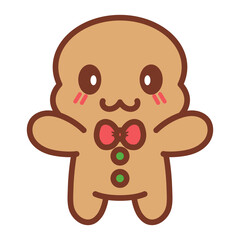 Isolated gingerbread man cartoon. Christmas icon - Vector