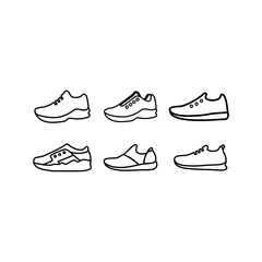 Running shoes icon vector collection