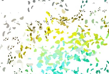 Light Green, Yellow vector backdrop with abstract shapes.