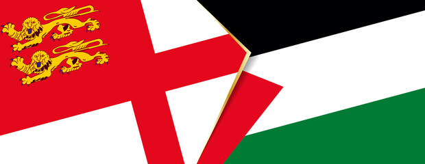 Sark and Palestine flags, two vector flags.