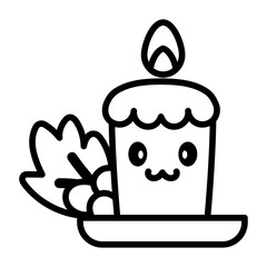 Isolated happy candle cartoon kawaii. Christmas icon - Vector