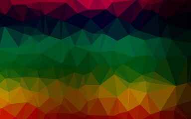 Dark Multicolor, Rainbow vector polygon abstract background. Colorful illustration in Origami style with gradient.  New texture for your design.