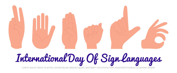 International day of sign language vector illustration