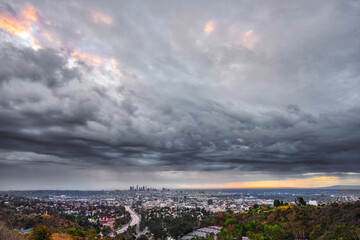 Los Angeles skyline at dusk