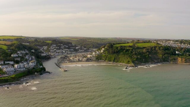 The Coastal Town of Looe in Cornwall UK Seen From The Air in the Summer