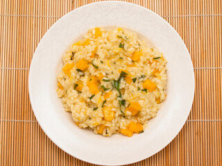 Pumpkin risotto with sage