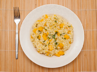 Pumpkin risotto with sage