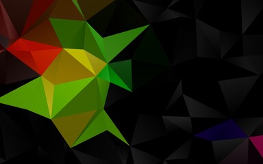 Obraz premium Dark Multicolor, Rainbow vector abstract polygonal layout. Glitter abstract illustration with an elegant design. Template for your brand book.