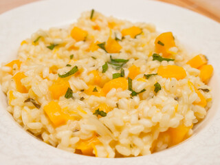 Pumpkin risotto with sage