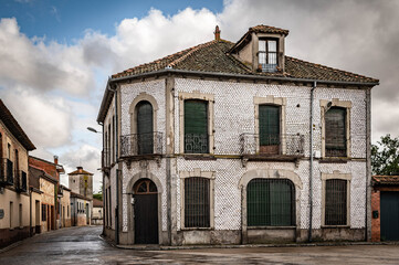 Casa de la Conchas in Aguilafuente, a peculiar facade in the province of Segovia (Spain)