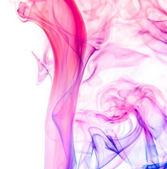 Plakat Colored smoke on white background