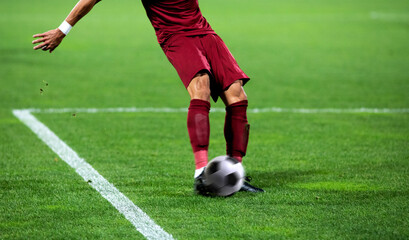 banner of soccer game players fighting for football