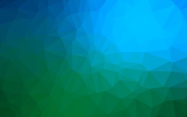 Dark Blue, Green vector polygon abstract backdrop. Modern geometrical abstract illustration with gradient. Brand new style for your business design.