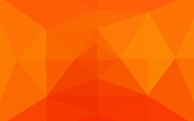 Light Orange vector triangle mosaic template. Creative illustration in halftone style with gradient. Elegant pattern for a brand book.