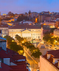 Obraz premium Rossio square Old Town Lisbon
