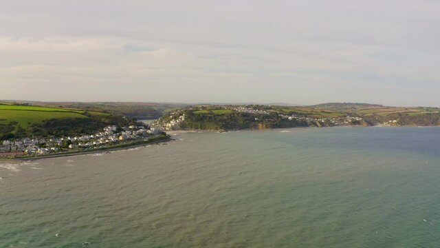 The Coastal Town of Looe in Cornwall UK Seen From The Air in the Summer