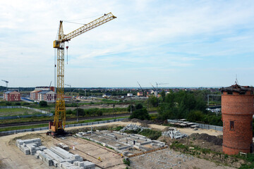 Fototapeta na wymiar crane on construction site