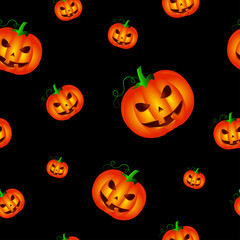 Halloween pumpkin seamless patern for wallpaper, wrapping paper, fabric