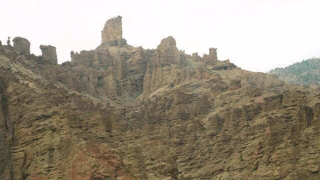 Interesting rock formations in the middle of the state Wyoming.