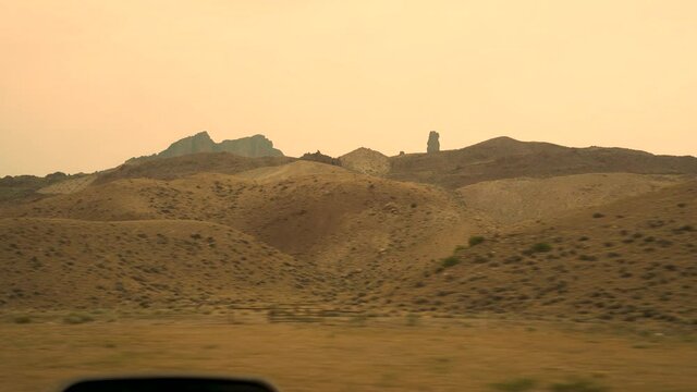Warm colors shown in the summer heat of the Wyoming desert. 