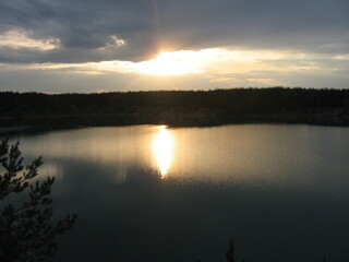 sunset over the river