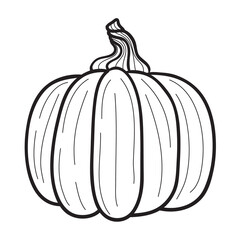 Pumpkin for coloring book. Line art design for kids coloring page.Isolated on white background.Vector illustration
