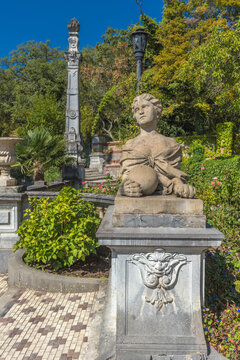 Sculpture of woman - Sphinx at Massandra Palace, Yalta, Crimea