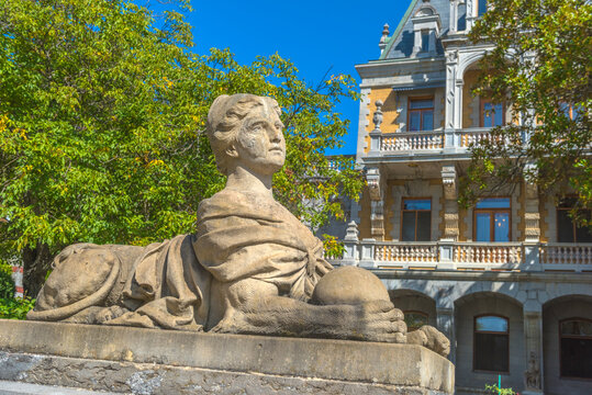Sculpture of woman - Sphinx at Massandra Palace, Yalta, Crimea