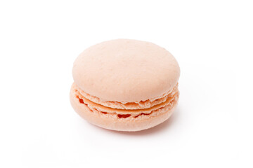 French colored macaroon cookie isolated on white