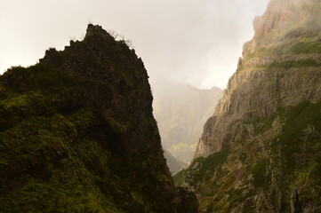 The amazing and beautiful landscape and mountains on Madeira Island in Portugal