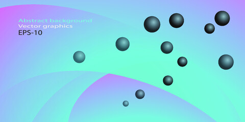 Business card. Abstract background. Gradient background with balls. Flying balls Flyer Banner. Creative background. Vector graphics. Eps-10