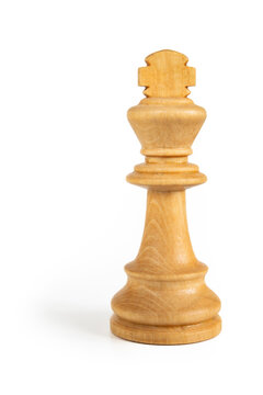 White king - Wooden chess piece isolated on white background. Picture taken in studio with lightbox..